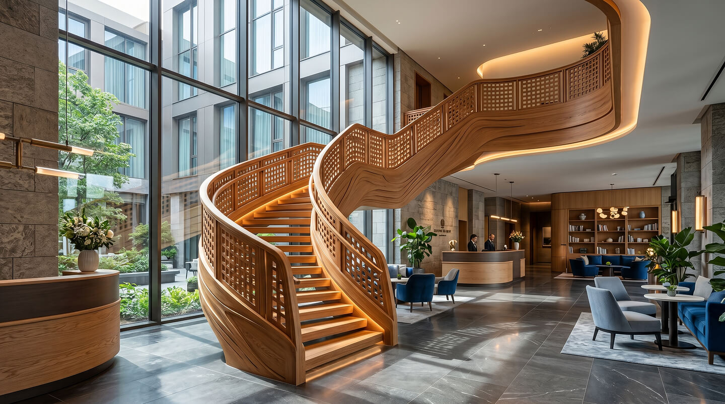Contemporary Wooden Staircases for HoReCa Interiors