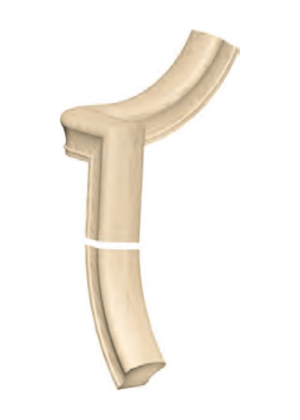 Handrail Fitting Right Hand 2-Rise Quarter Turn Gooseneck 55-2