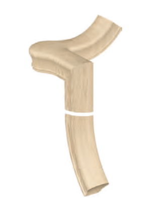 Handrail Fitting Right Hand 2-Rise Quarter Turn Gooseneck with Cap 65-2