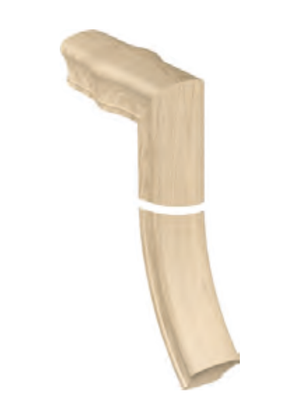 Handrail Fitting 2-Rise Straight Gooseneck with Tandem Cap 88-2