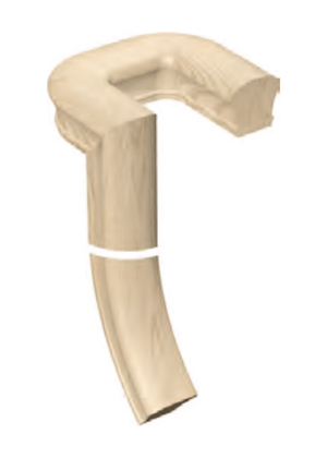 Handrail Fitting Right Hand 2-Rise 180° Turn Gooseneck 95-2