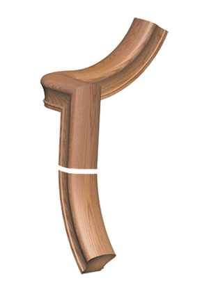 Handrail Fitting Right Hand 2-Rise Quarter Turn Gooseneck 55-2