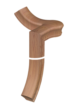 Handrail Fitting Left Hand 2-Rise Quarter Turn Gooseneck with Cap 60-2