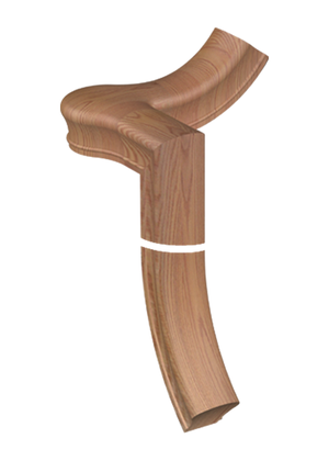 Handrail Fitting Right Hand 2-Rise Quarter Turn Gooseneck with Cap 65-2