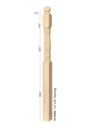 Hampton Post to Post Starting Newel 4504 - Octagonal dimensions