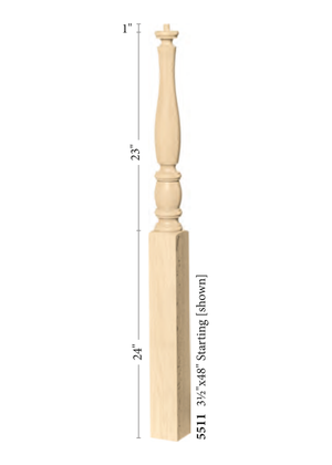 Utah Over the Post Starting Newel 5511 - Plain dimensions