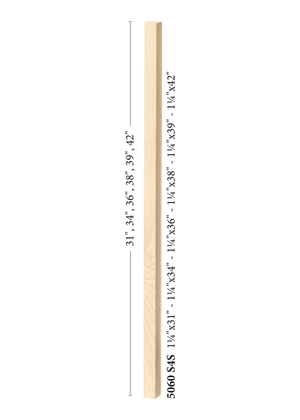 Contemporary S4S Baluster 5060 - dimensions