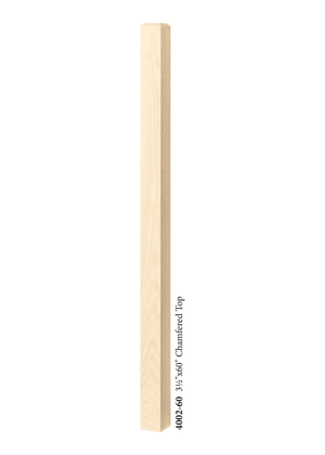 Contemporary Post to Post Chamfered Top Newel 4000 - Plain dimensions