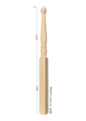 Over the Post Landing Newel 4515 - Plain dimensions