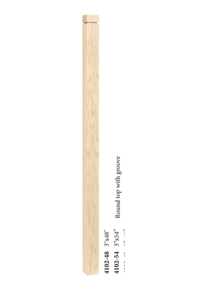 Farmhouse Round Top Newel 4102 - dimensions