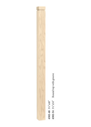 Farmhouse Round Top Newel 4102 - dimensions