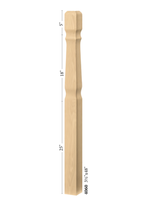 Mission Post to Post Starting Newel 4060 - dimensions