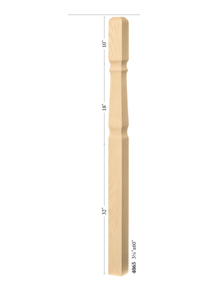 Mission Post to Post Starting Newel 4060 - dimensions