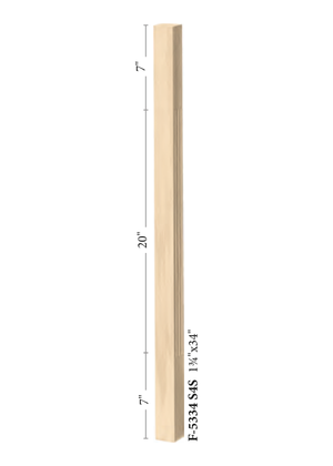 Elegant Rise Square Baluster 5334 - Fluted dimensions