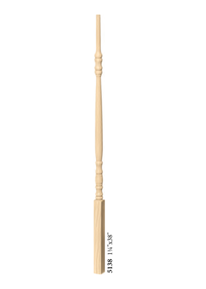 Hampton Elegant Rise Pin Top Baluster 5134 - dimensions