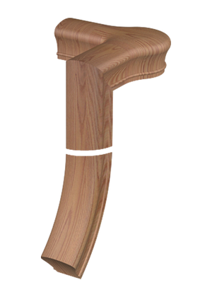 Handrail Fitting Left Hand 2-Rise Quarter Turn Gooseneck with Cap 81-2