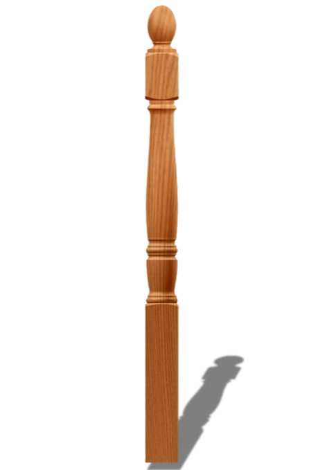 Newel Post Red Oak Egg-Shaped Top 4540
