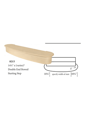 Double End Bowed Starting Step 8215 - dimensions