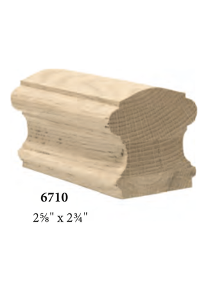Handrail 6710 - Solid (Non-Plowed for Pin Top Balusters) dimensions