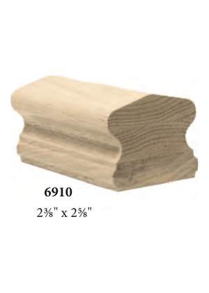 Handrail 6910 - Solid (Non-Plowed for Pin Top Balusters) dimensions