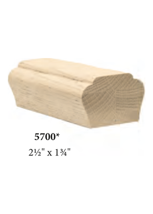 Handrail 5700 - Solid (Non-Plowed for Pin Top Balusters) dimensions