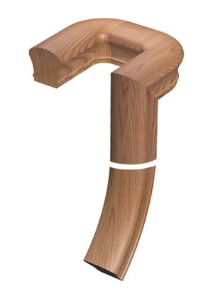 Handrail Fitting Left Hand 2-Rise 180° Turn Gooseneck 90-2