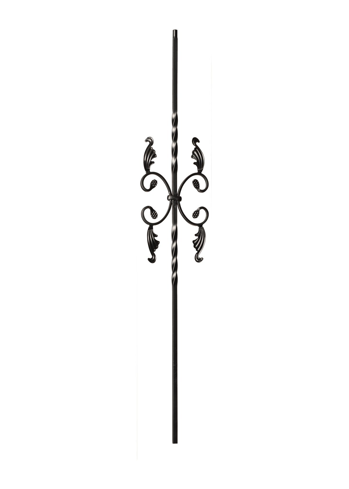 Iron Baluster Double Twist with Leaves 9005-TB