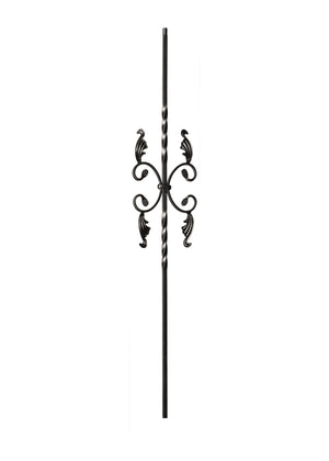 Iron Baluster Double Twist with Leaves 9005-TB