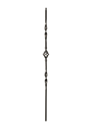 Iron Baluster Double Ribbon & Single Basket 9012-RS