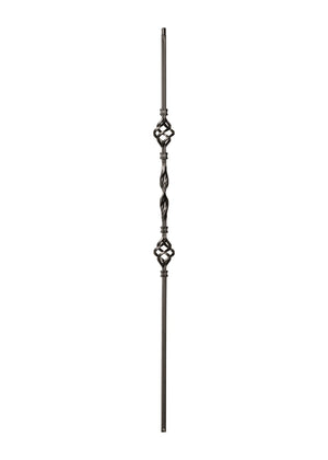 Iron Baluster Single Ribbon & Double Basket 9013-RS