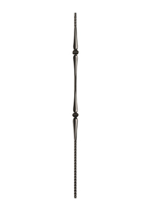 Iron Baluster Double Knuckle with Hammered Bar 9018-HG