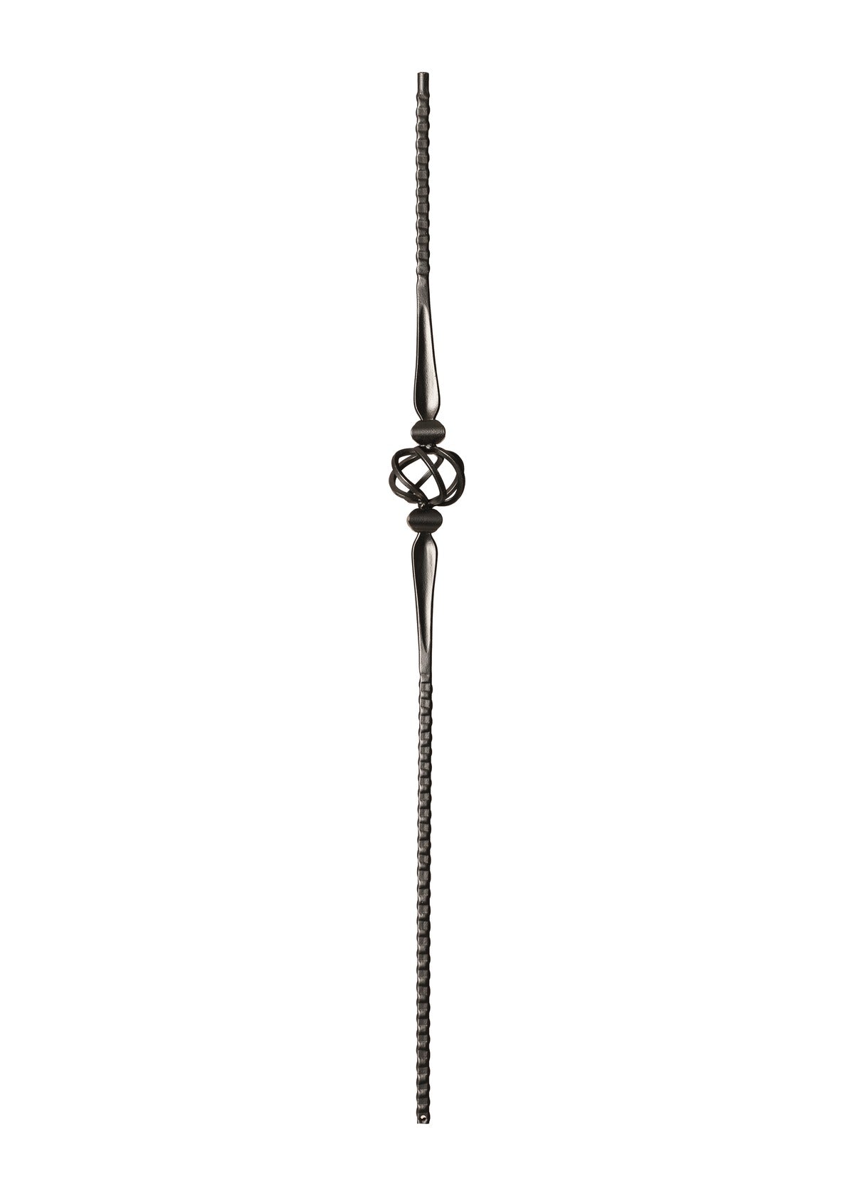 Iron Baluster Single Basket with Hammered Bar 9019-HG