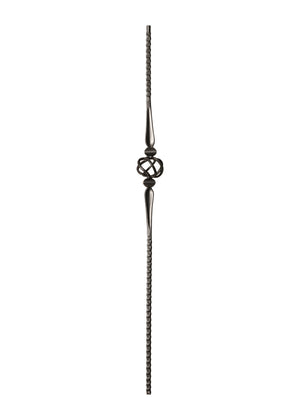 Iron Baluster Single Basket with Hammered Bar 9019-HG