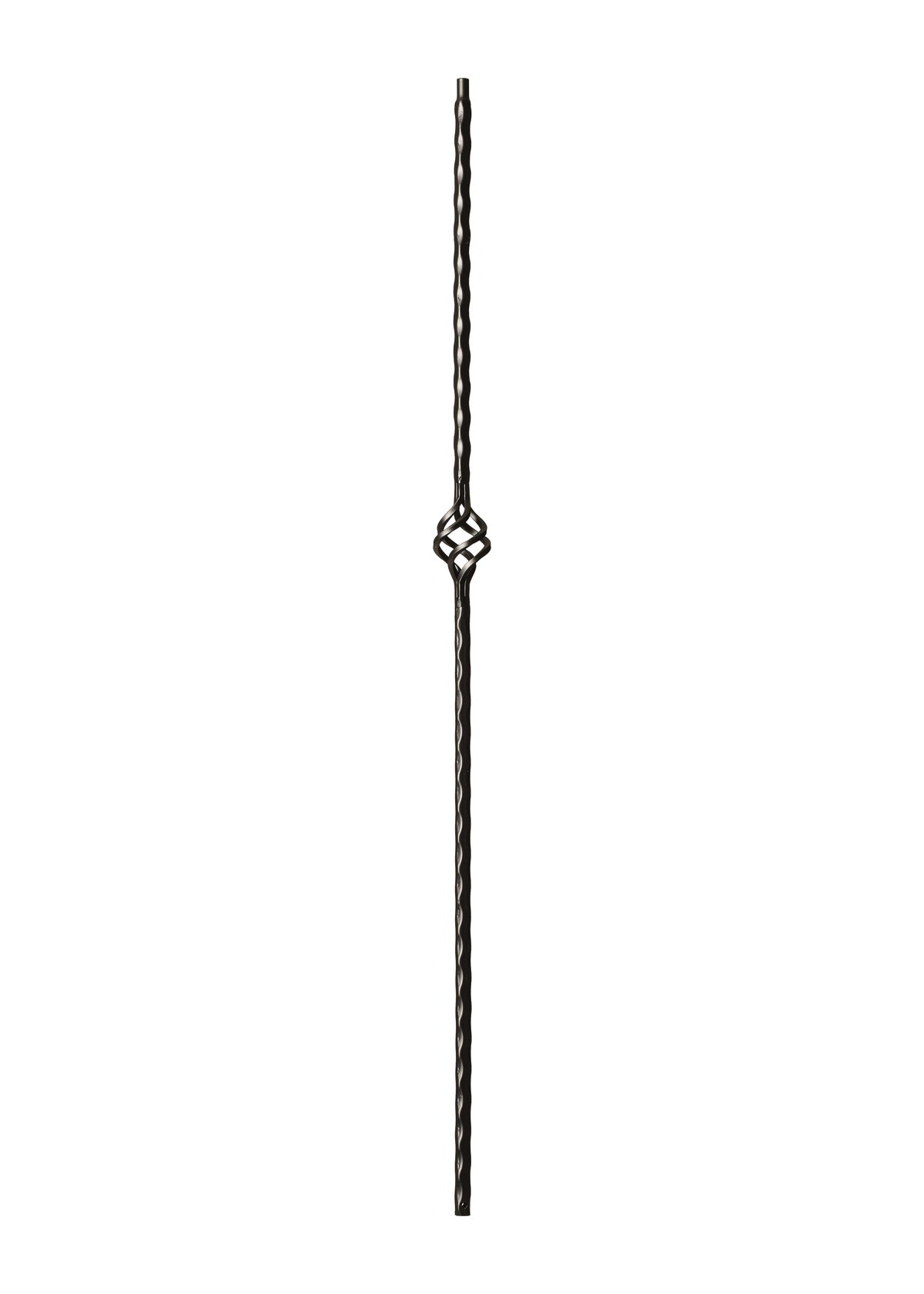 Iron Baluster Single Basket with Hammered Edge 9027-HE