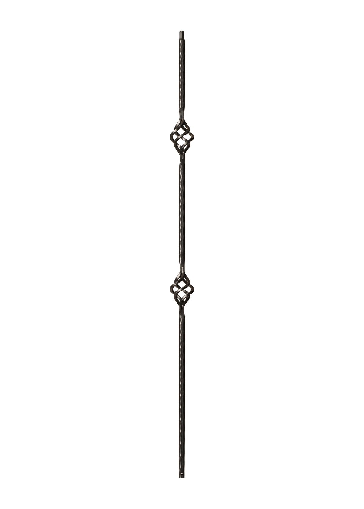 Iron Baluster Double Basket with Hammered Edge 9028-HE