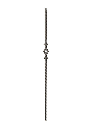 Iron Baluster Single Diamond with Hammered Face 9040-HF