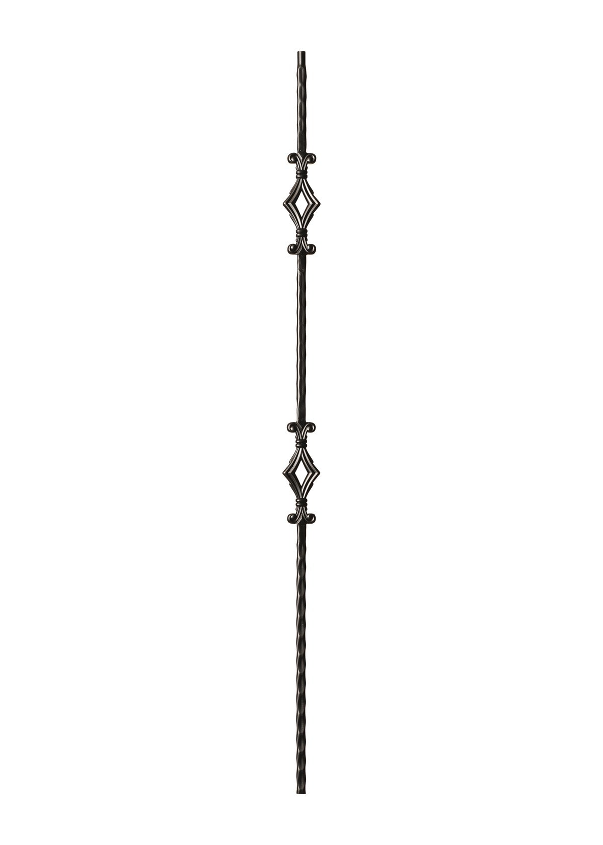 Iron Baluster Double Diamond with Hammered Face 9041-HF