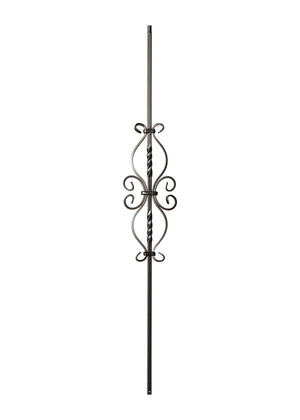 Iron Baluster 6 3/4" X 16 1/2" Double Twist & Dragonfly 9057-SS