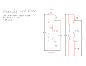 Great Modern Newel Post Draft sizes