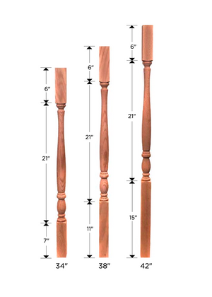 Sizes of Country Baluster 2110