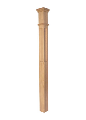 Mission Box Newel Post 4075 - Flat Panel style - alternate view
