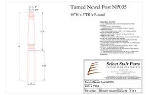 Turned Newel Post NP035