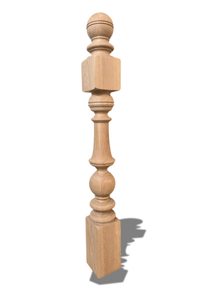 Wooden baluster on a white background