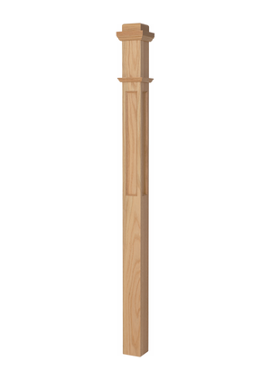 Box Newel Post 4075 - Solid Flat Panel (Assembled) style