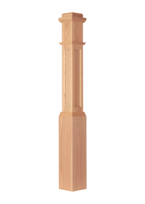 Box Newel Post 4091 - Flat Panel (Assembled) style