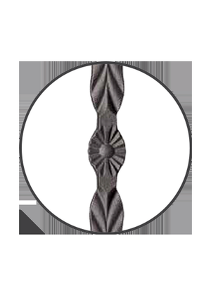 Iron Baluster Single Feather with Hammered Edge 9021-HE - pattern close-up