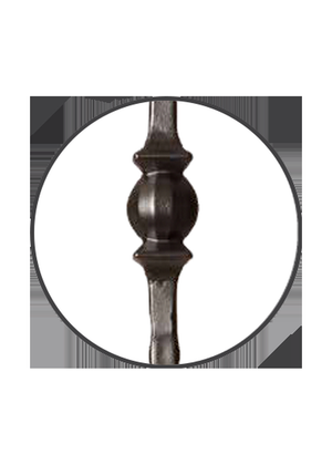 Iron Baluster Double Ball with Hammered Face 9033-HF - pattern close-up