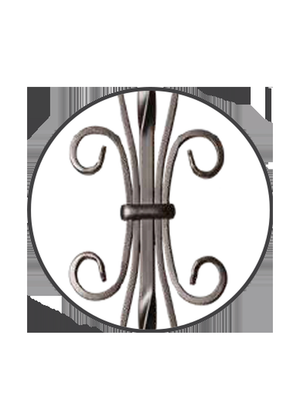 Iron Baluster 5 3/16" X 24" French Scroll 9055-SS - pattern close-up