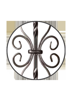 Iron Baluster 6 3/4" X 16 1/2" Double Twist & Dragonfly 9057-SS - pattern close-up
