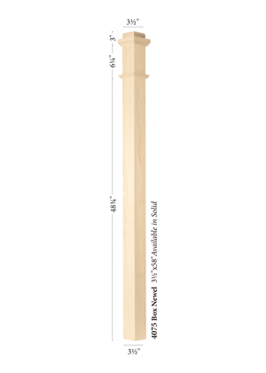 Box Newel Post 4075 - dimensions